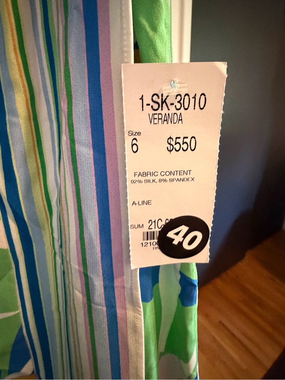 Carlisle Floral Print Wrap Skirt in Green, Blue & Lilac - Picture 2 of 3